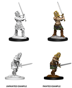 D&D Unpainted Miniature Deep Cuts Male Human Barbarian