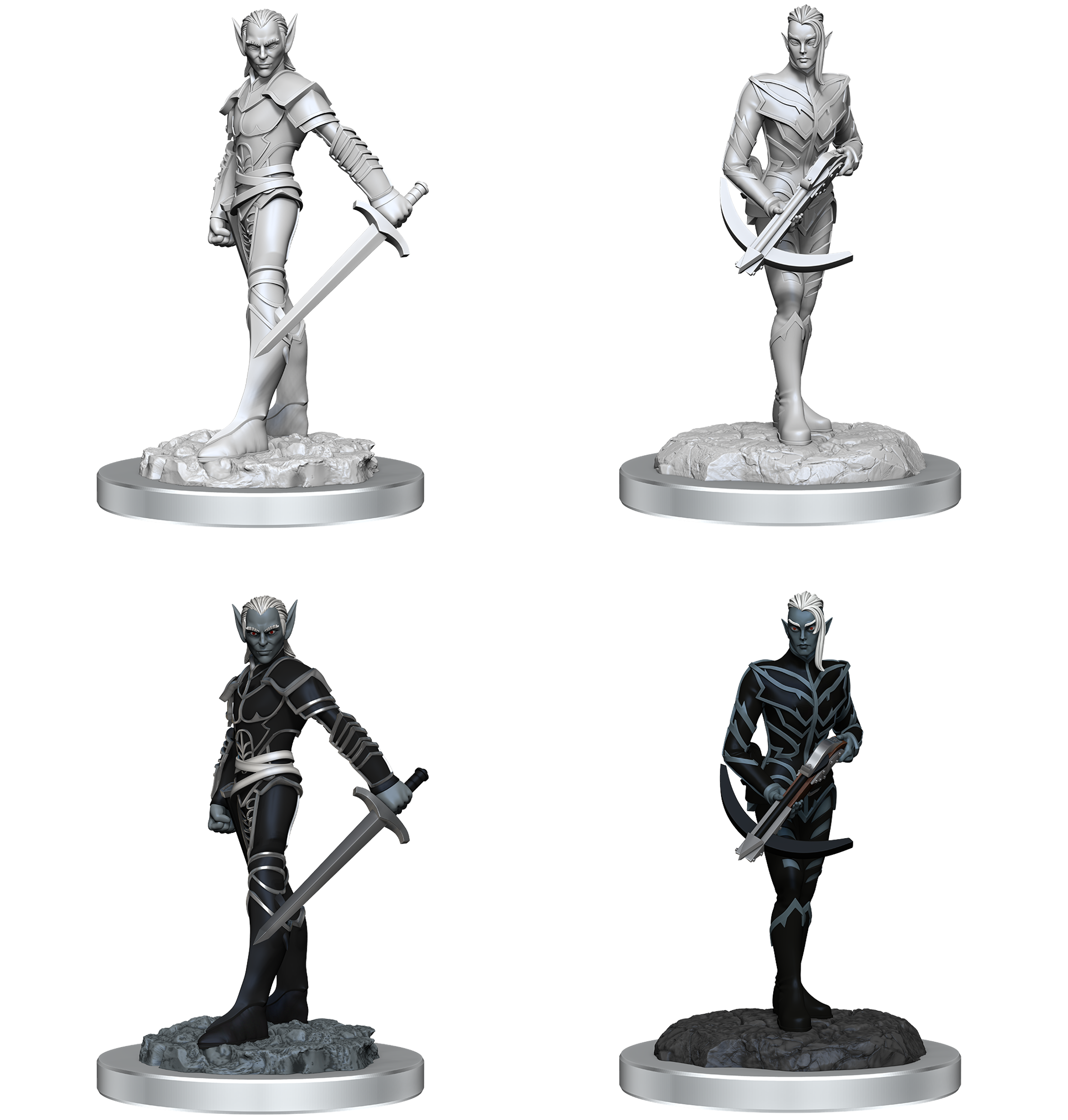 DND UNPAINTED MINIS WV18 DROW FIGHTERS | The CG Realm