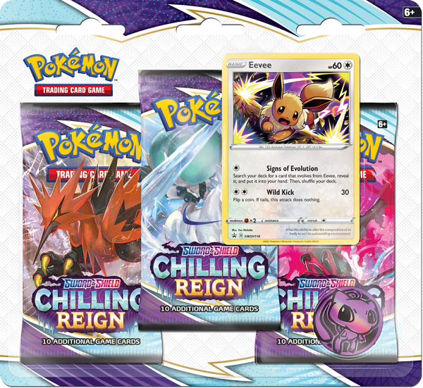 POKEMON SWSH6 CHILLING REIGN 3PK  BLISTER Eevee (Release Date:  2021-03-18) | The CG Realm