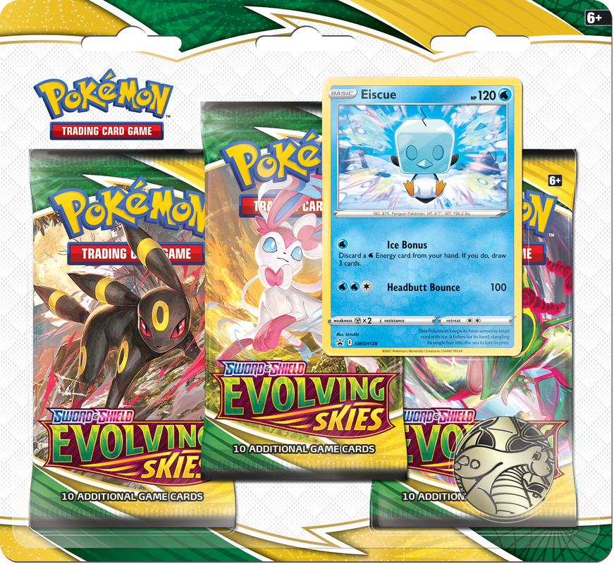 POKEMON SWSH7 EVOLVING SKIES 3PK BLISTER Eiscue