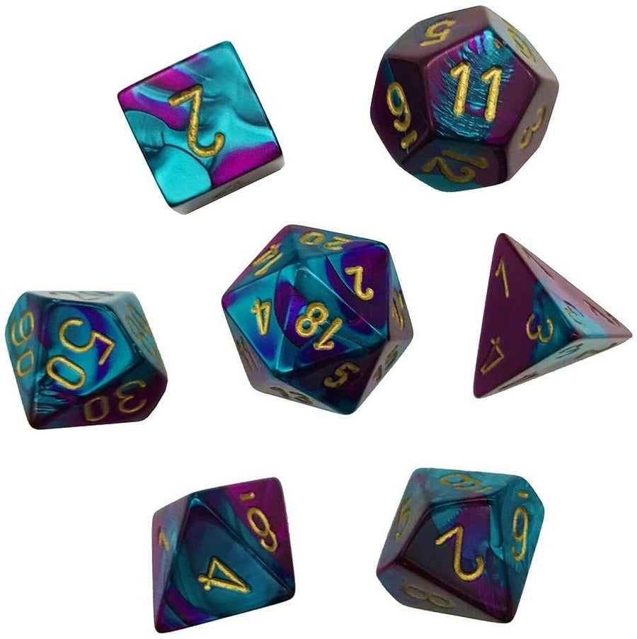 MINI GEMINI 7-DIE SET PURPLE-TEAL/GOLD