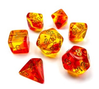 GEMINI POLY TRANSLUCENT RED-YELLOW/GOLD 7-DIE SET