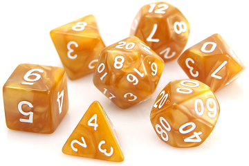 Die Hard RPG Dice Set Gold Swirld w/White | The CG Realm